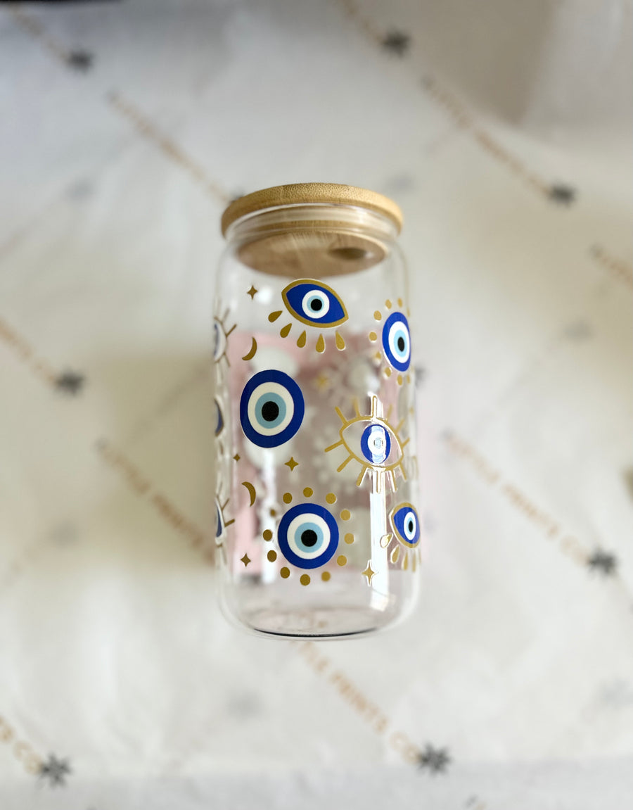 Glass tumbler - Evil Eye