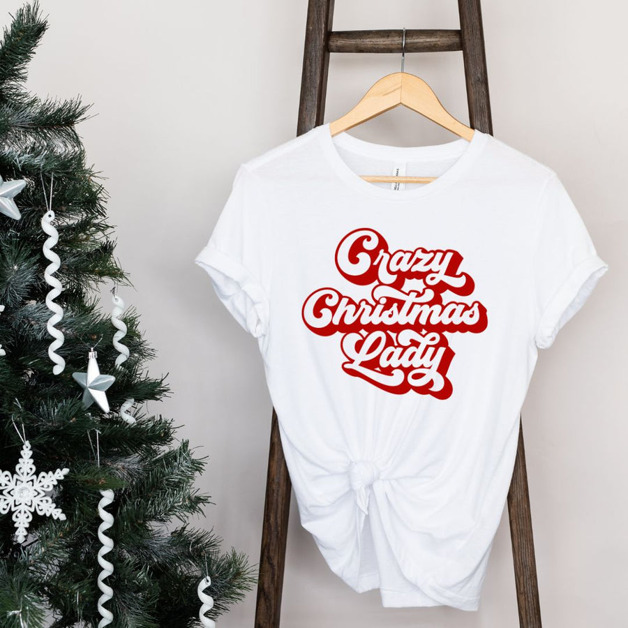 Crazy Christmas lady tee